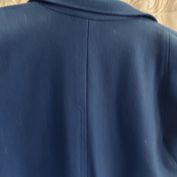 La Vogue Women's Large (no tag) Long ‎ Blue Coat  38 chest snug hip - Picture 16 of 16